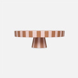 OYOY Toppu Tablett - 27x9 cm, Caramel/Rosa gestreift - als Tortenständer, Tortenplatte, Obstschale