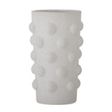 Bloomingville Artan Vase in Weiß aus Steingut, mit 3D-Punkten, dänisches Design