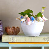 Bloomingville Eanna Blumentopf bunt Steingut Vögel 12,5 cm