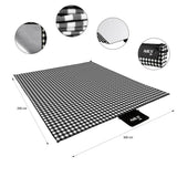 NILS CAMP Picknickdecke Schwarz/Weiß karriert 300x200 cm - große Outdoor Decke für Strand, Garten & Camping