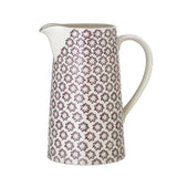 Bloomingville Maya Wasserkrug in Lila geblümt 1,7L aus Keramik im dänischen Design
