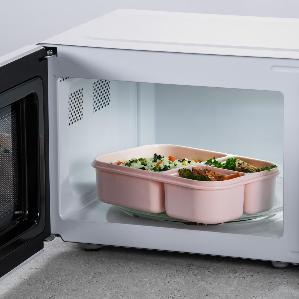 LocknLock To-Go Lunchbox 980 ml, Rosa, 3 Fächer - Mikrowellengeeignet BPA-frei