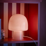 Bloomingville Paddy Tischlampe Rosa Glas 26,5 cm