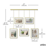 Umbra Exhibit Foto Collage Bilderrahmen, für 5 Fotos (2x 10x15cm und 3x 13x18cm), in Messing