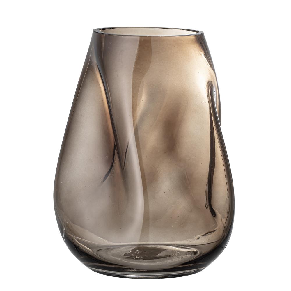 Bloomingville Ingolf Vase 19,5 x 26 x 18 cm Braun Glas Blumenvase Dekovase Glasvase
