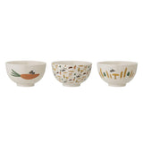 Bloomingville MINI Harvest Müslischalen 3er Set 320ml Natur Steingut Müslischüsseln dänisches Design