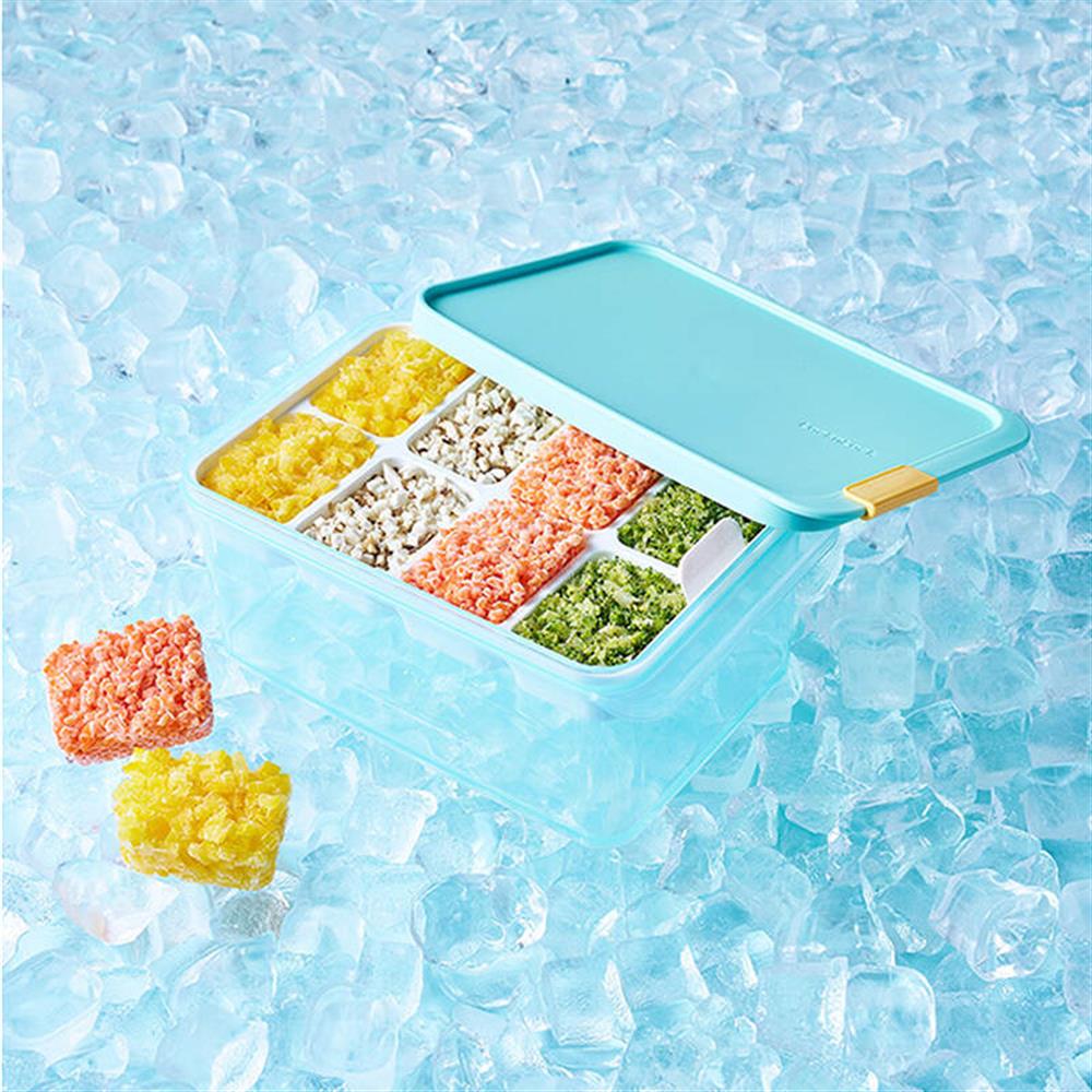 LocknLock Freezer Fit Vorratsdose 1,65 L mit 8er Eiswürfelportionierer - Frischhaltedose, Gefriergeeignet