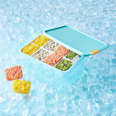 LocknLock Freezer Fit - Vorratsdose 1,65 L mit 8er Eiswürfelportionierer - Frischhaltedose, Gefriergeeignet