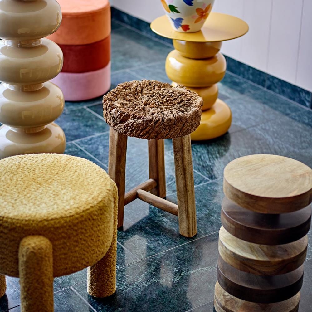 Bloomingville Franka Beistelltisch Braun Mangoholz D25xH45 cm – skulpturaler Holztisch