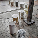 Bloomingville Bard Beistelltisch natur - Steingut Tisch skulptural modern für Wohnzimmer & Deko