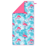 NILS Mikrofaserhandtuch 160x80 cm Flamingos - schnelltrocknendes Handtuch für Camping, Strand & Sport