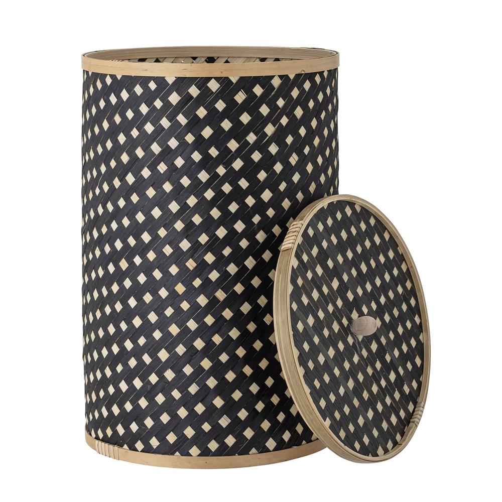 Bloomingville Jud Korb mit Deckel Schwarz Seegras 30 x 39 cm
