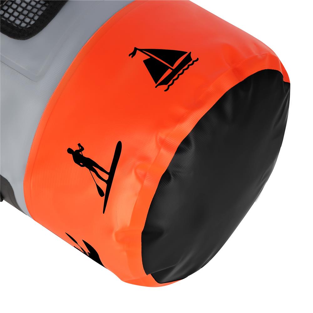 NILS CAMP Wasserdichter Rucksack 25L Grau-Orange - Outdoor Dry Bag Camping Kajak Reisen