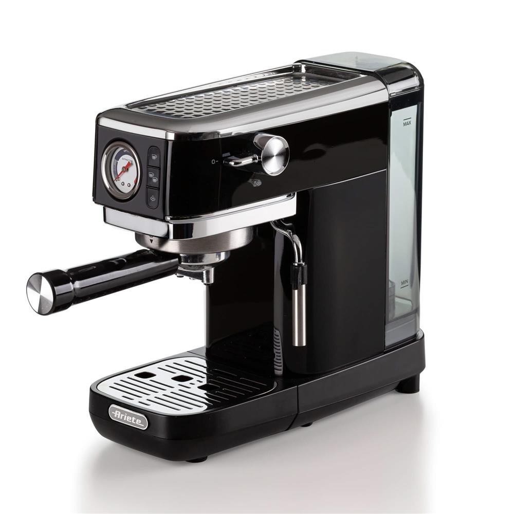 Ariete Moderna Espressomaschine Slim, Schwarz, Siebträgermaschine, 1-Tassen-Kaffeemaschine