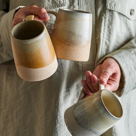 Bloomingville Soleia Becher braun Steingut 3er Set D9xH10 cm 390 ml