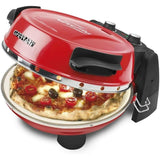 G3Ferrari elektrischer Pizzaofen Napoletana rot inkl. 2-ten Stein zum Überbacken im Deckel bis 400 °C