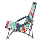 NILS Strandstuhl Blau-Rot gestreift- bequemer klappbarer Campingstuhl für Garten, Strand & Outdoor