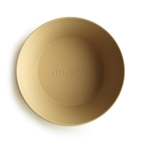 Mushie Kinderschüssel 2er Set, Mustard, rund, BPA-frei