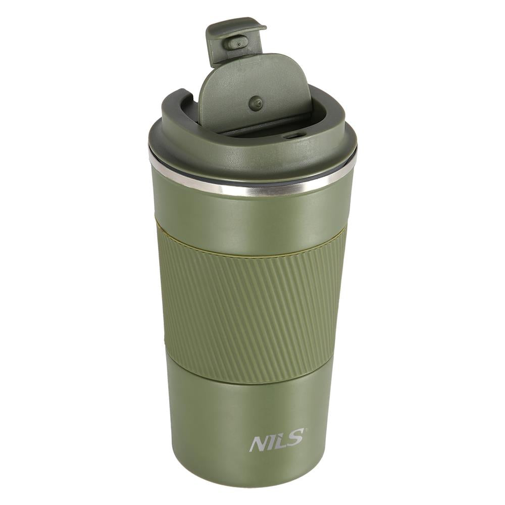 NILS Thermobecher 500 ml Edelstahl grün auslaufsicher Coffee-to-go-Becher für Camping Reisen Alltag