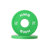 Hantelscheibe 1 kg Gummiert 50 mm, 2 Stück | HMS CBRS10