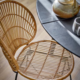 Bloomingville Fiore Esszimmerstuhl aus Rattan in Natur – bequemer Stuhl für Esszimmer