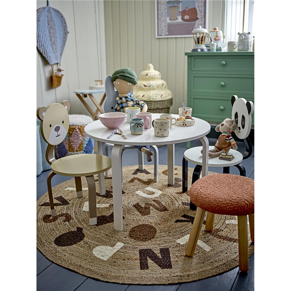 Bloomingville MINI Dorthea Tasse, Weiß mit Blumen, Steingut, Kindertasse, dänisches Design