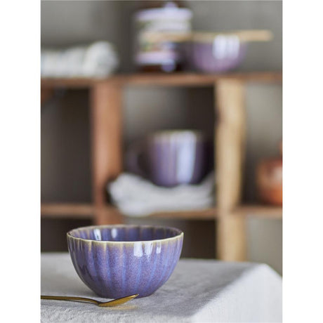 Bloomingville Latina Schale, Violett, Steingut, 400 ml, dänisches Design