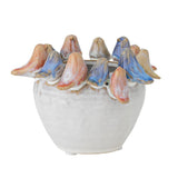 Bloomingville Eanna Blumentopf bunt Steingut Vögel 12,5 cm