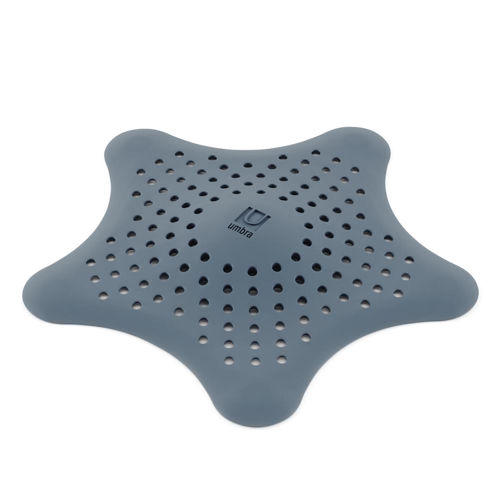 Umbra Starfish Abfluss Haarfänger mit Saugnäpfen, Silikon Abflusssieb, in Schieferblau