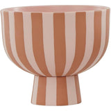 OYOY Toppu Schale - 15x13 cm, Caramel/Rosa gestreift - vielseitig als Obstkorb, Blumentopf, Vase