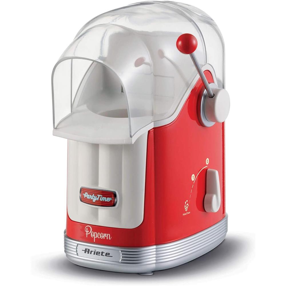 Ariete Party Time Popcorn Maker, Rot, Heißluft Popcornmaschine, Retro-Design, 50er Jahre-Stil