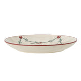 Bloomingville Yule Weihnachtsteller, Natur, Steingut 25,5 cm mit Weihnachtsmotiv