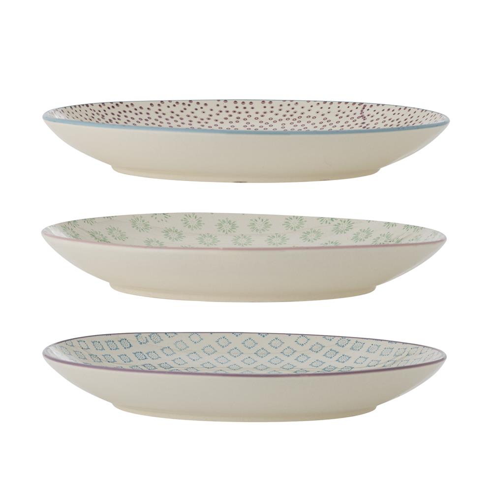 Bloomingville Patrizia Teller, 3er Set, 25cm, Steingut, dänisches Design