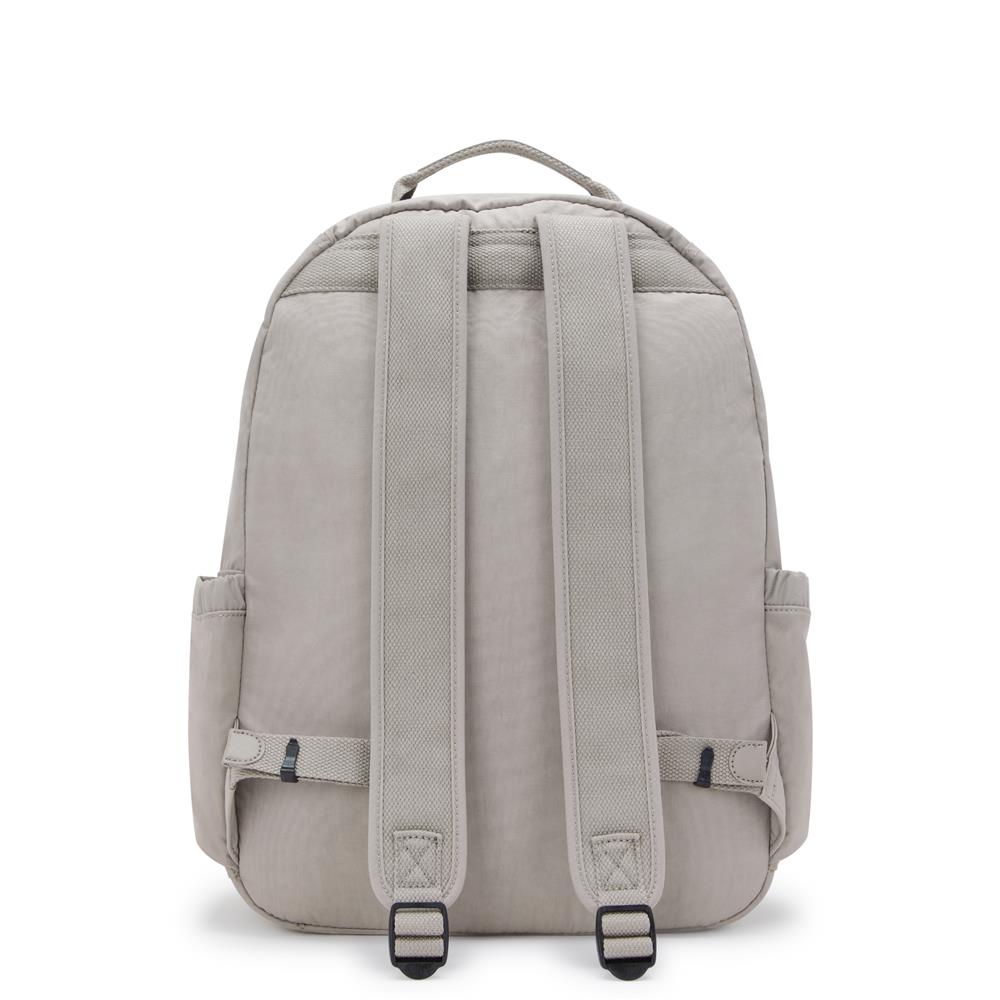 Kipling SEOUL L, Großer Rucksack, Grey Gris (grau), 27L, mit 15-Zoll-Laptopfach