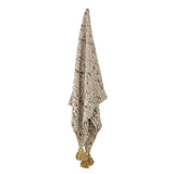 Bloomingville MINI Filipa Decke 130x160cm Blumenmotiv Baumwolle Quasten Kuscheldecke Kinderdecke