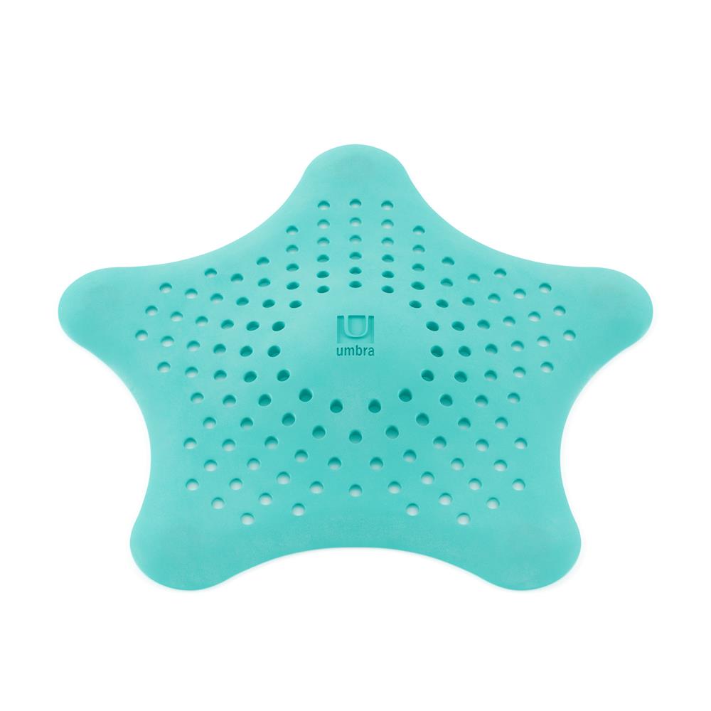 Umbra Starfish Abfluss Haarfänger mit Saugnäpfen, Silikon Abflusssieb, in Türkis