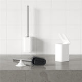 Umbra Flex Toilettenbürste mit Halterung zum Kleben für Wand- und Bodenanbringung in Weiß