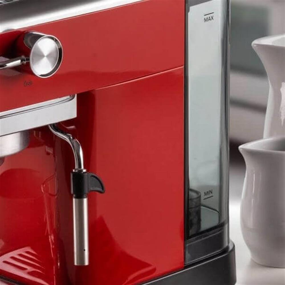 Ariete Moderna Espressomaschine Slim, Rot, Siebträgermaschine, 1-Tassen-Kaffeemaschine