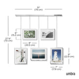 Umbra Exhibit Foto Collage Bilderrahmen, für 5 Fotos (2x 10x15cm und 3x 13x18cm), in Chrom