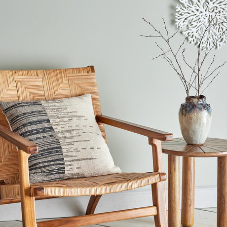 Bloomingville Seaford Kissen Natur 45x45 cm – Baumwolle, bestickt & dekorativ