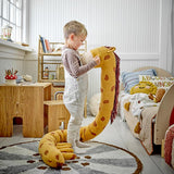 Bloomingville MINI Ibber Plüschtier Schlange Orange Baumwolle 184cm