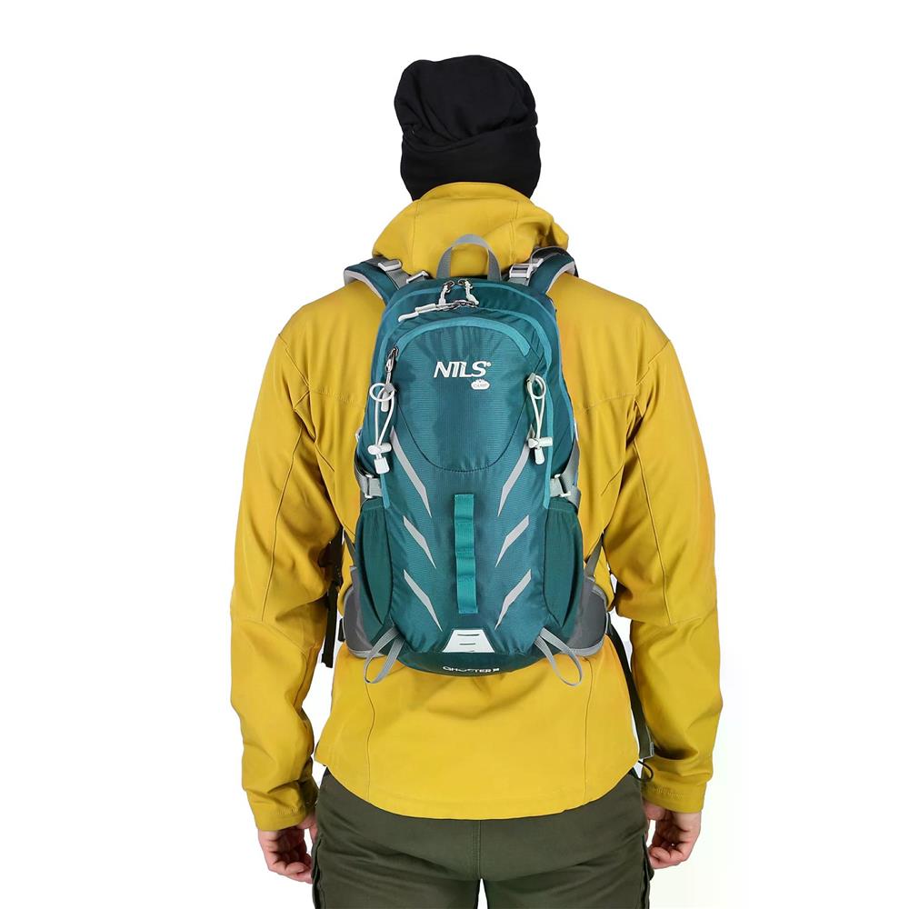 NILS CAMP Trekkingrucksack Ghoster 20L in Blau - Outdoor Rucksack mit Belüftung & Regenhülle