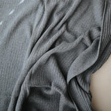 Mushie Gestrickte Babydecke Rippenmuster, Gray Melange, aus 100% Bio-Baumwolle