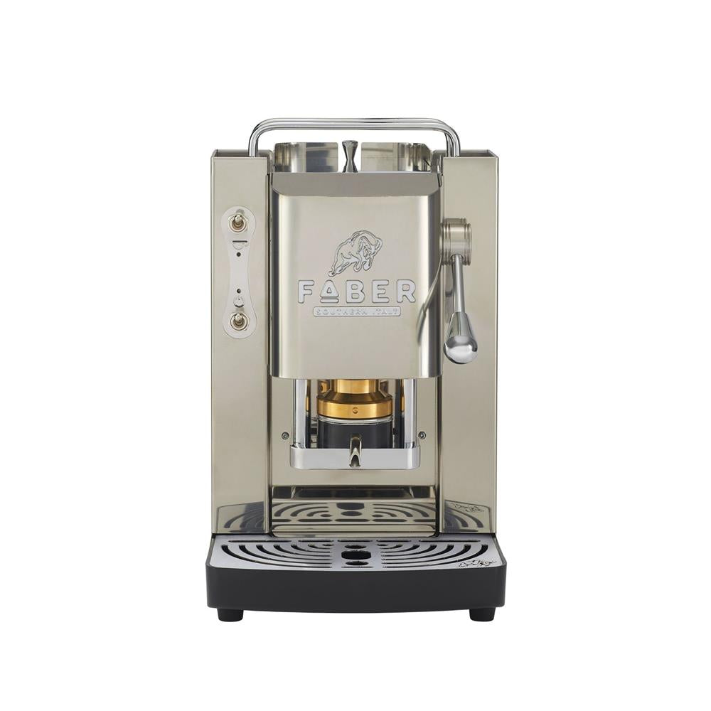 Faber Pro Deluxe Inox Matt Satin Chrom ESE Pad Kaffeemaschine 44 mm