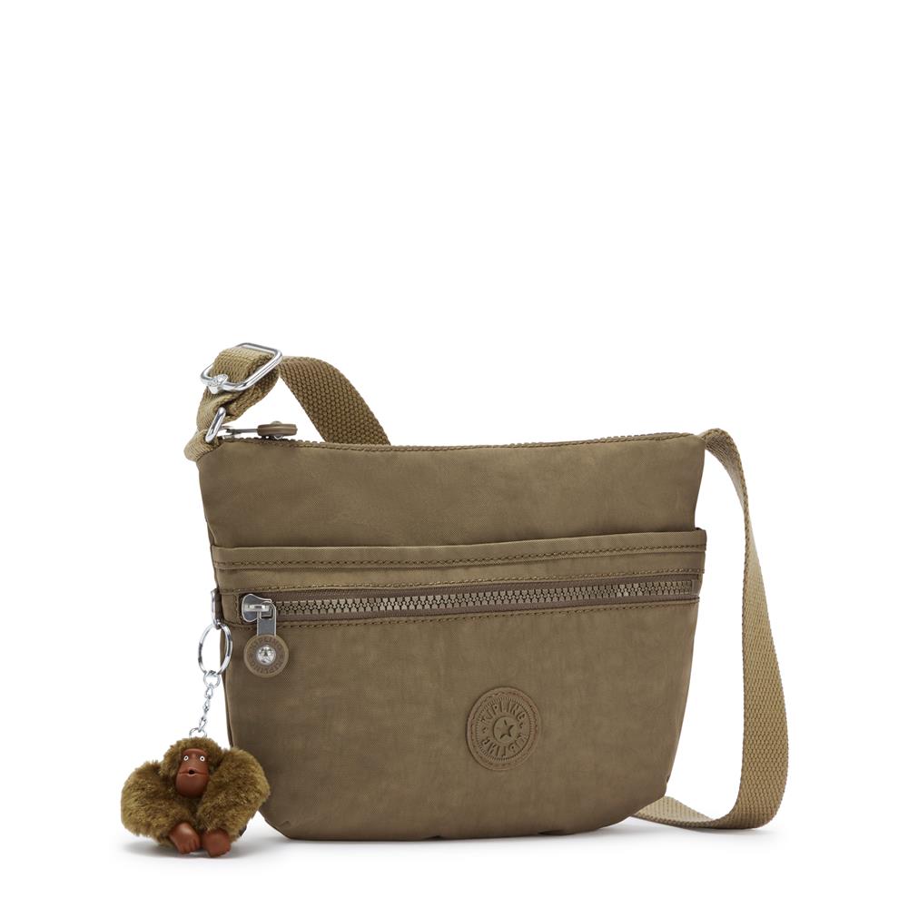 Kipling ARTO S, Kleine Umhängetasche, True Beige (braun), Schultertasche mit Reißverschluss