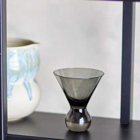 Bloomingville Corliss Cocktailglas aus Glas in Grau 165 ml – 4er Set für Tischdeko