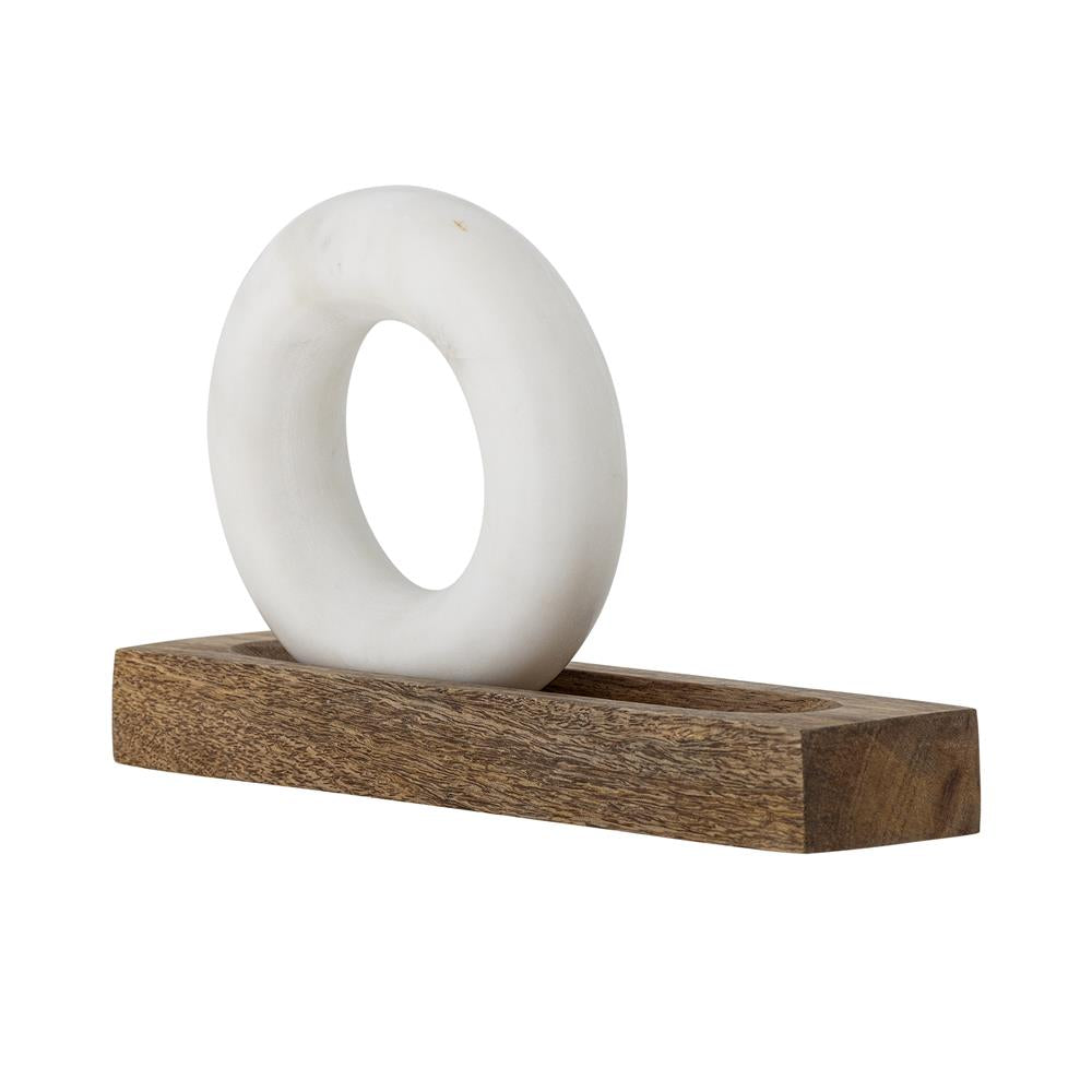 Bloomingville Manuella Mörser & Stößel aus Mangoholz – Naturweiß, L28xH17xW7 cm