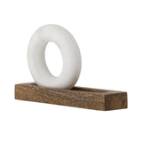 Bloomingville Manuella Mörser & Stößel aus Mangoholz – Naturweiß, L28xH17xW7 cm