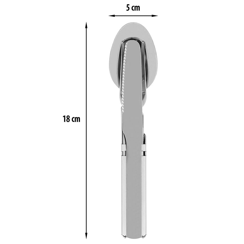 NILS CAMP Camping Besteckset Edelstahl - 3-teilig mit Etui & Flaschenöffner für Outdoor & Camping