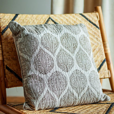 Bloomingville Cergy Kissen Braun 50x50 cm – Baumwolle/Leinen, gemustert & gemütlich